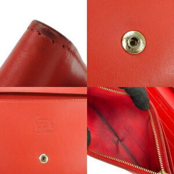 Christian Louboutin bifold long wallet red leather macaron - Picture 7 of 8